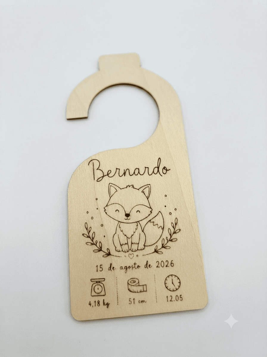 placas de nascimento (modelo maçaneta porta)